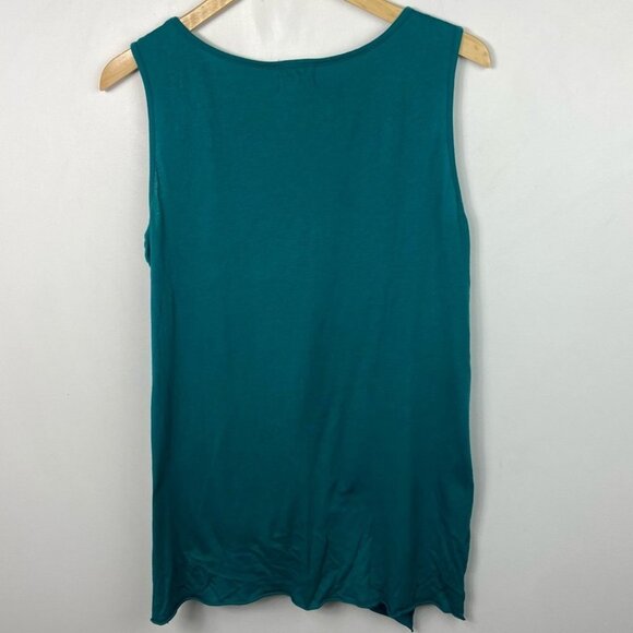 ANTHROPOLOGIE T.La Gathered Pleat Tunic Top Tank Teal Green Size Medium Oversize - Picture 4 of 10